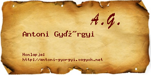 Antoni Györgyi névjegykártya